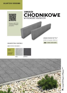 Karta katalogowa ze szczegółami oferty obrzeża chodnikowego firmy Polbruk w formacie JPG.