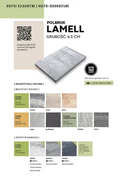 Karta katalogowa ze szczegółami oferty płyty Lamell firmy Polbruk w formacie JPG.