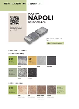 Karta katalogowa ze szczegółami oferty kostki Napoli firmy Polbruk w formacie JPG.