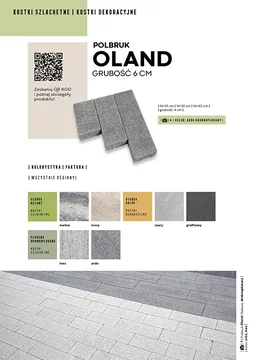 Karta katalogowa ze szczegółami oferty płyty Oland II firmy Polbruk w formacie JPG.
