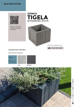 Karta katalogowa ze szczegółami oferty system donicowy Tigela firmy Polbruk w formacie JPG.