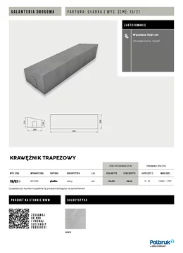 Karta produktu Krawężnik Trapezowy Polbruk